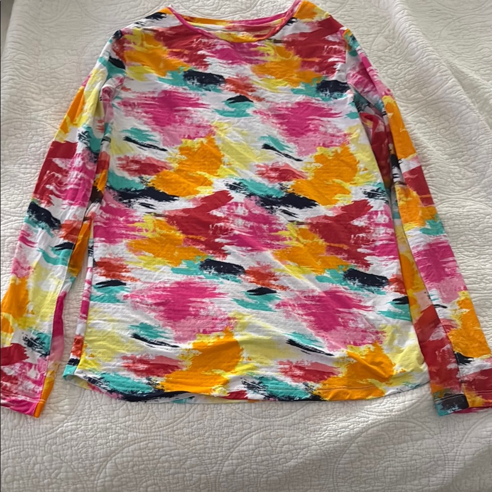 IBKUL Women's Colorful Long Sleeve Top - Pink, Yellow, Blue